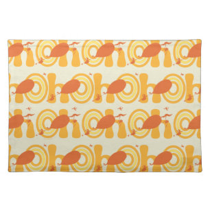 Oh, the Places You'll Go Orange Text Pattern Cloth Placemat