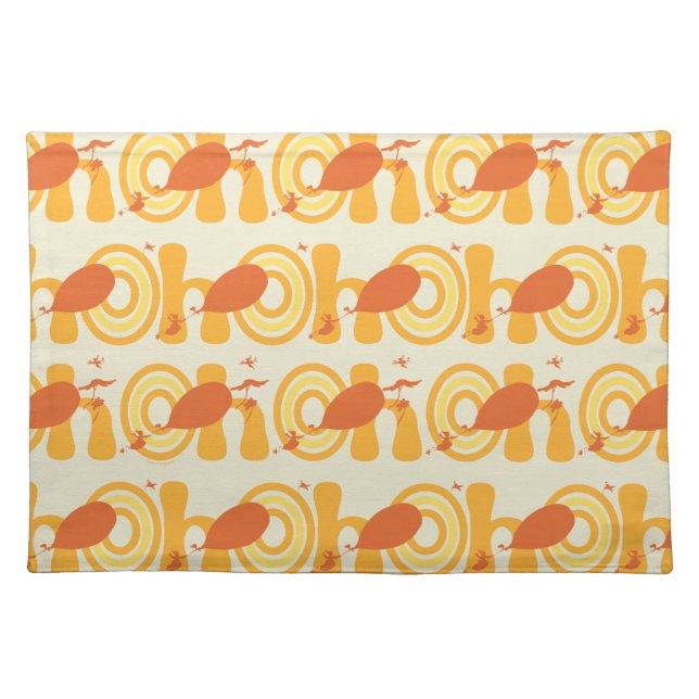 Oh, the Places You'll Go | Orange Text Pattern Cloth Placemat (Front)