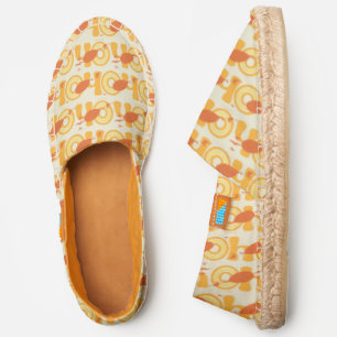 Oh, the Places You'll Go   Orange Text Pattern Espadrilles