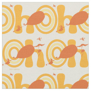 Oh, the Places You'll Go   Orange Text Pattern Fabric