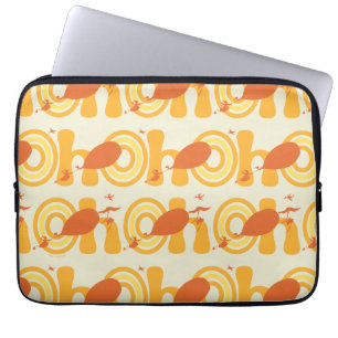 Oh, the Places You'll Go   Orange Text Pattern Laptop Sleeve