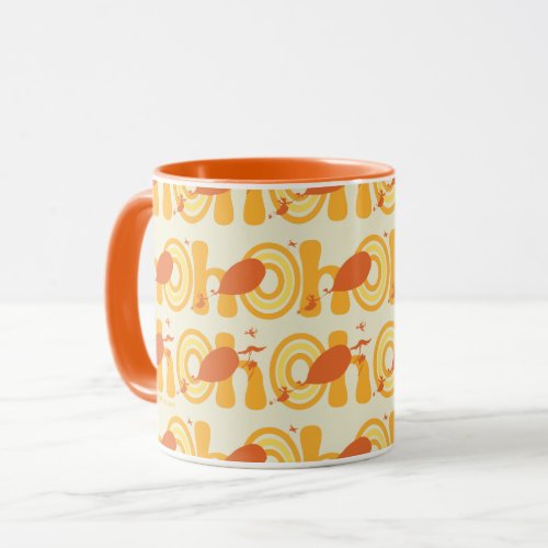 Oh the Places Youll Go  Orange Text Pattern Mug