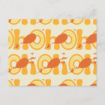 Oh, the Places You'll Go | Orange Text Pattern Postcard