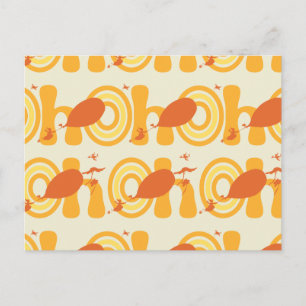 Oh, the Places You'll Go Orange Text Pattern Postcard
