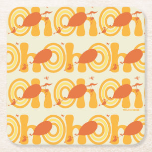 Oh, the Places You'll Go Orange Text Pattern Square Paper Coaster