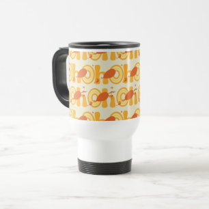 Oh, the Places You'll Go   Orange Text Pattern Travel Mug