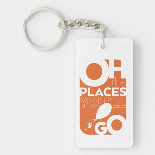 Oh The Places Youll Go Orange Typeography Keychain