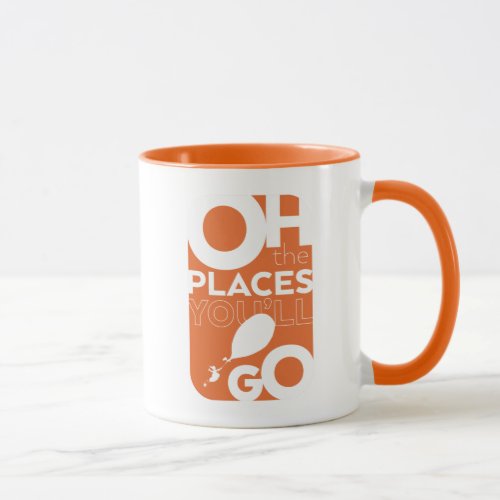 Oh The Places Youll Go Orange Typeography Mug