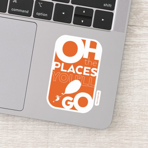 Oh The Places Youll Go Orange Typeography Sticker