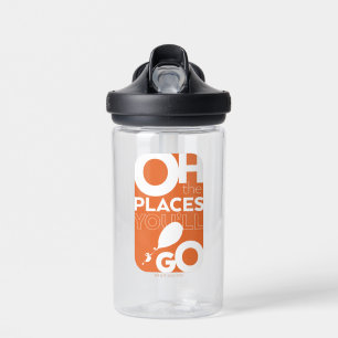 Oh, The Places You'll Go! Orange Typeography Water Bottle