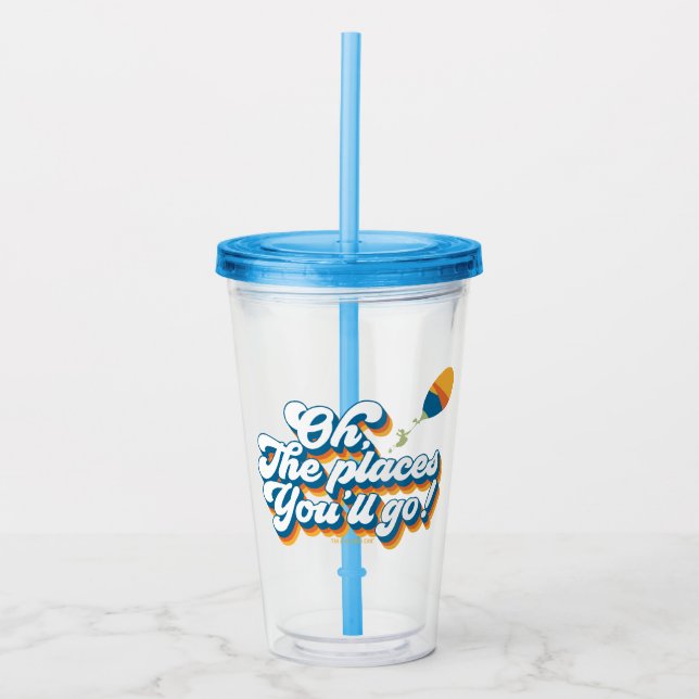 Oh, The Places You'll Go! Quote with Balloon Acrylic Tumbler (Front)
