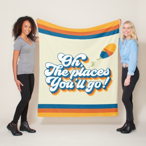 Oh The Places Youll Go Quote with Balloon Fleece Blanket