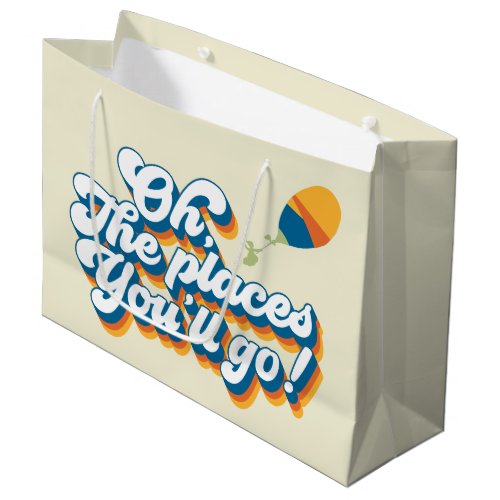 Oh The Places Youll Go Quote with Balloon Large Gift Bag