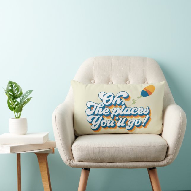 Oh, The Places You'll Go! Quote with Balloon Lumbar Pillow (Chair)