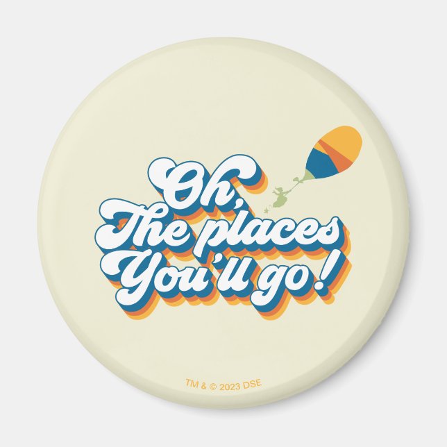 Oh, The Places You'll Go! Quote with Balloon Magnet (Front)