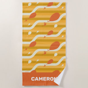 Oh, The Places You'll Go! Retro Balloon Pattern Beach Towel