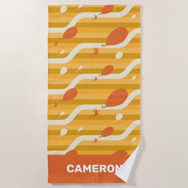 Oh, The Places You'll Go! Retro Balloon Pattern Beach Towel (Front)