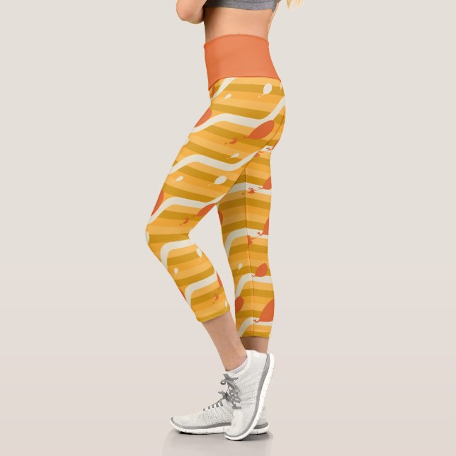 Oh, The Places You'll Go! Retro Balloon Pattern Capri Leggings (Left)