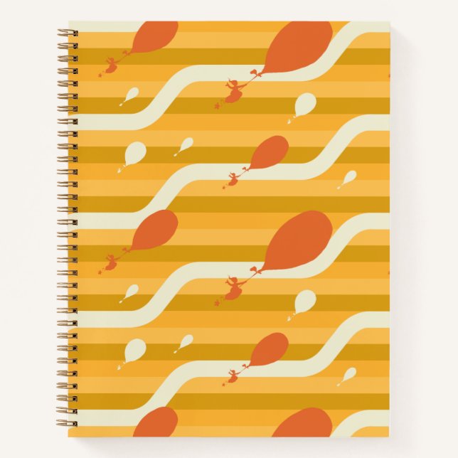 Oh, The Places You'll Go! Retro Balloon Pattern Notebook (Front)