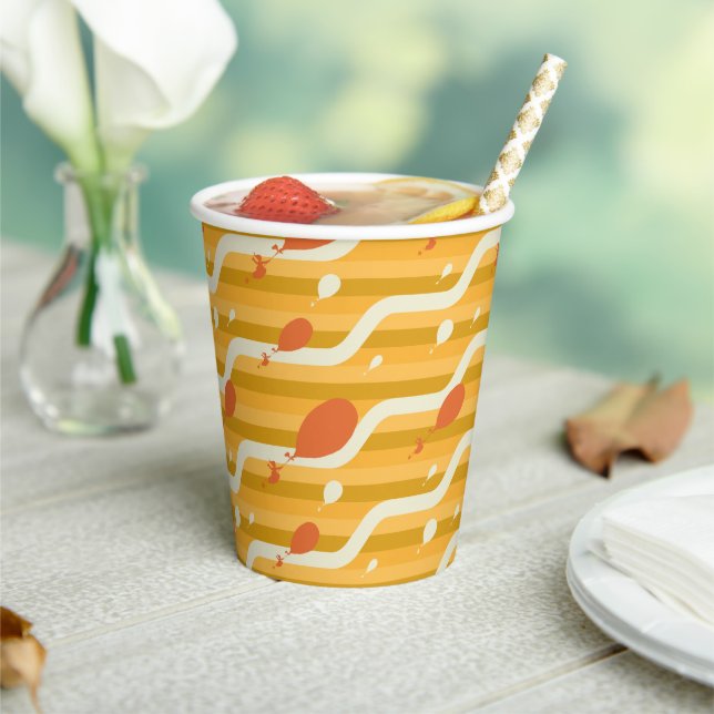Oh, The Places You'll Go! Retro Balloon Pattern Paper Cups (Insitu)