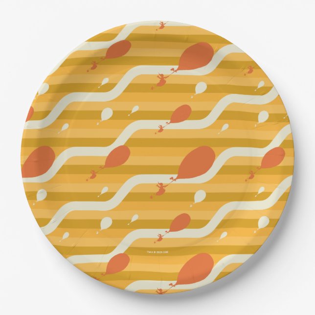 Oh, The Places You'll Go! Retro Balloon Pattern Paper Plates (Front)