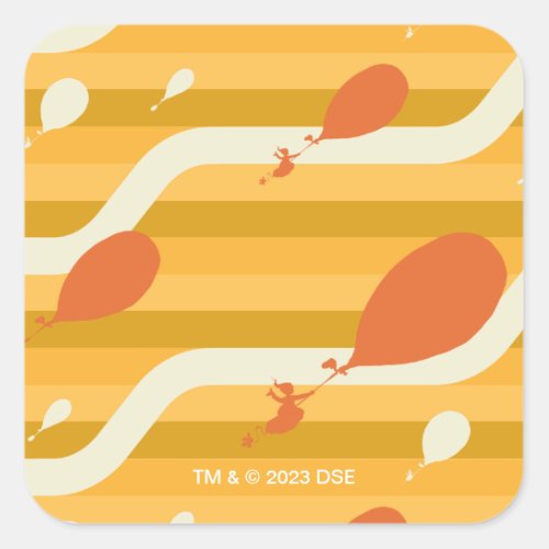 Oh The Places Youll Go Retro Balloon Pattern Square Sticker