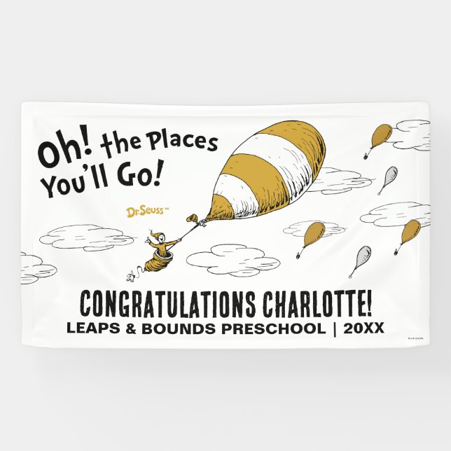 Oh, The Places You'll Go! Retro Graduation Banner (Horizontal)
