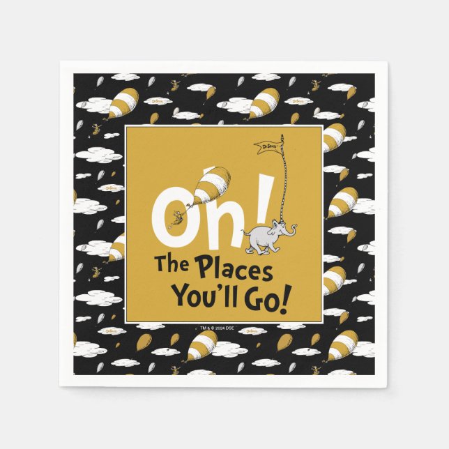 Oh, The Places You'll Go! Retro Graduation Napkins (Front)