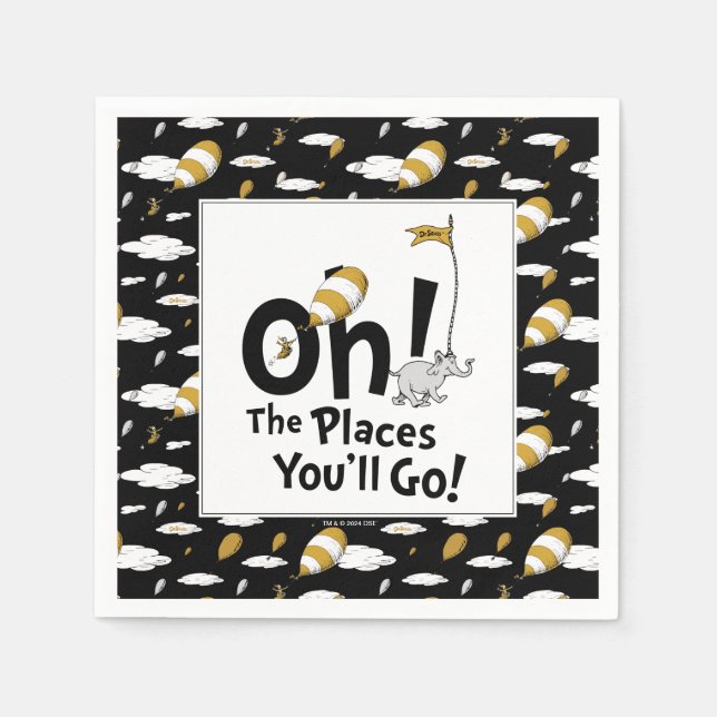 Oh, The Places You'll Go! Retro Graduation Napkins (Front)
