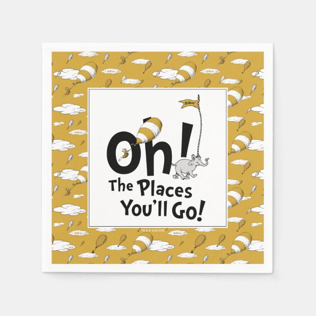 Oh, The Places You'll Go! Retro Graduation Napkins (Front)