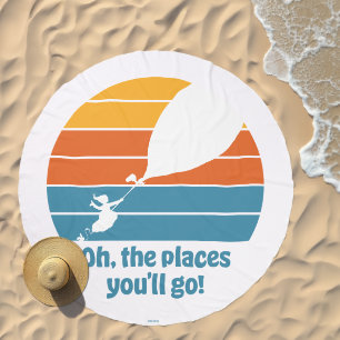 Oh, The Places You'll Go! Retro Sunset Beach Towel