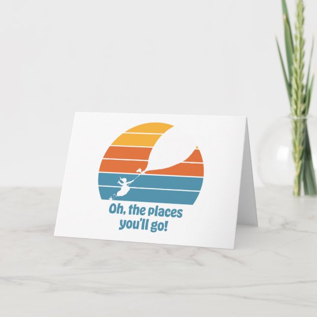 Oh, The Places You'll Go! Retro Sunset Card (Front)