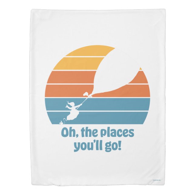 Oh, The Places You'll Go! Retro Sunset Duvet Cover (Front)