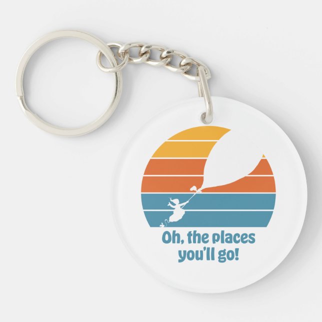 Oh, The Places You'll Go! Retro Sunset Keychain (Front)