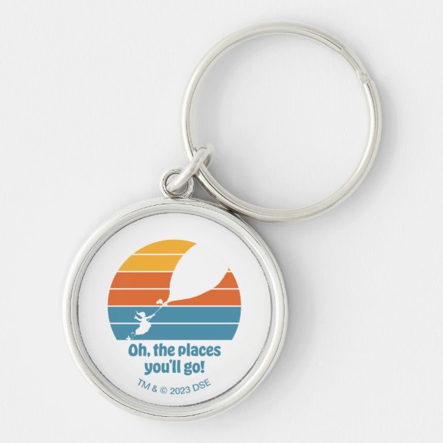 Oh, The Places You'll Go! Retro Sunset Keychain (Front)