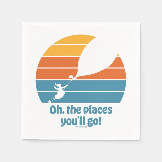 Oh, The Places You'll Go! Retro Sunset Napkins (Front)