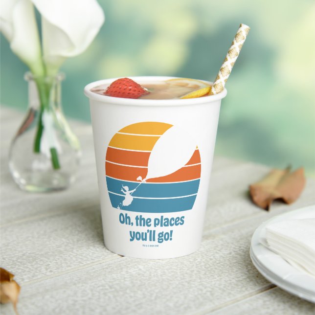 Oh, The Places You'll Go! Retro Sunset Paper Cups (Insitu)