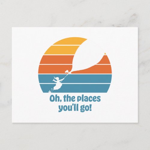 Oh The Places Youll Go Retro Sunset Postcard