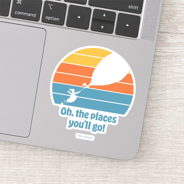 Oh, The Places You'll Go! Retro Sunset Sticker (Detail)
