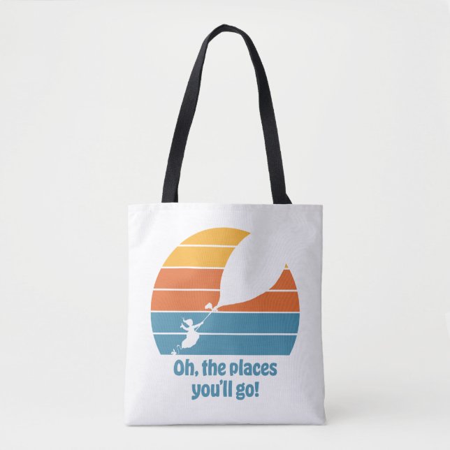 Oh, The Places You'll Go! Retro Sunset Tote Bag (Front)