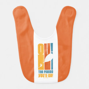 Oh, The Places You'll Go! Tall Retro Typography Baby Bib