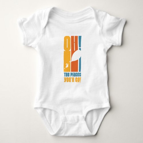 Oh The Places Youll Go Tall Retro Typography Baby Bodysuit