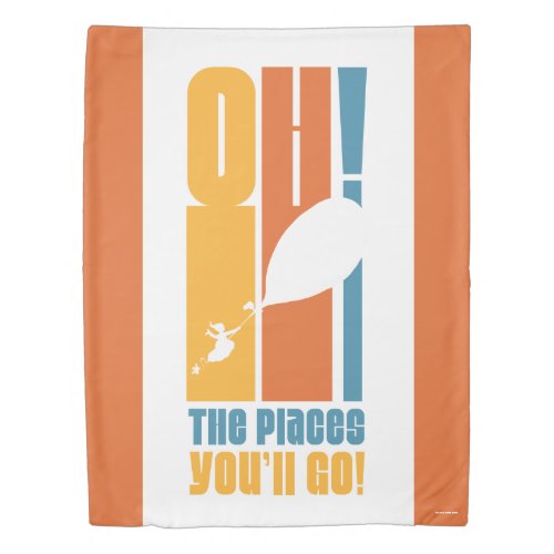 Oh The Places Youll Go Tall Retro Typography Duvet Cover