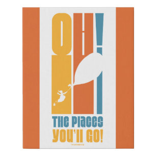 Oh, The Places You'll Go! Tall Retro Typography Faux Canvas Print