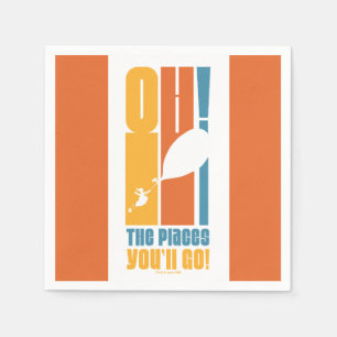 Oh, The Places You'll Go! Tall Retro Typography Napkins