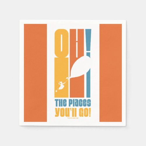 Oh The Places Youll Go Tall Retro Typography Napkins