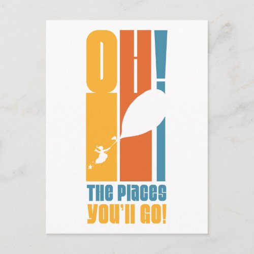 Oh The Places Youll Go Tall Retro Typography Postcard