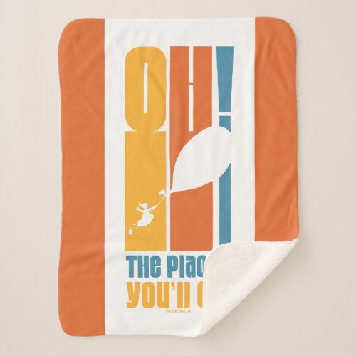 Oh The Places Youll Go Tall Retro Typography Sherpa Blanket
