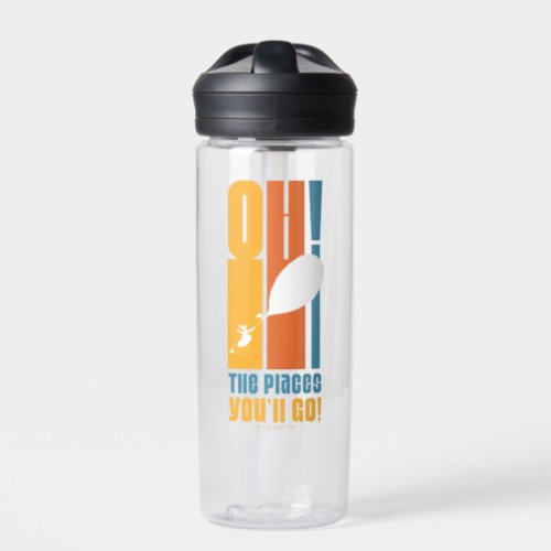 Oh The Places Youll Go Tall Retro Typography Water Bottle