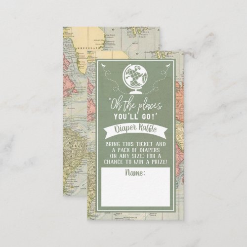 Oh The Places Youll Go Travel Map Baby Shower Enclosure Card